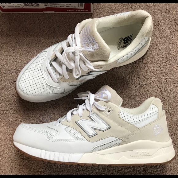 new balance white suede